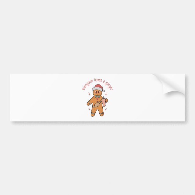 Everyone Loves A Ginger - Funny Christmas Bumper Sticker (Front)