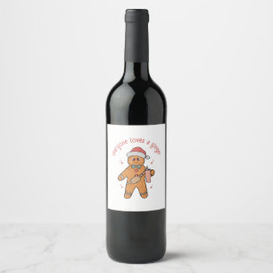 Everyone Loves A Ginger - Funny Christmas Wine Label