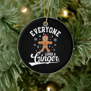 Everyone Loves A Ginger, Gingerbread Santa Xmas Ceramic Tree Decoration