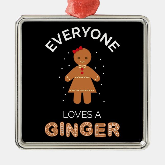 Everyone Loves A Ginger III Metal Tree Decoration (Front)