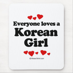 Everyone loves a Korean girl Mouse Mat
