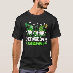 Everyone Loves an Irish Girl Gnomes Leopard St Pat T-Shirt