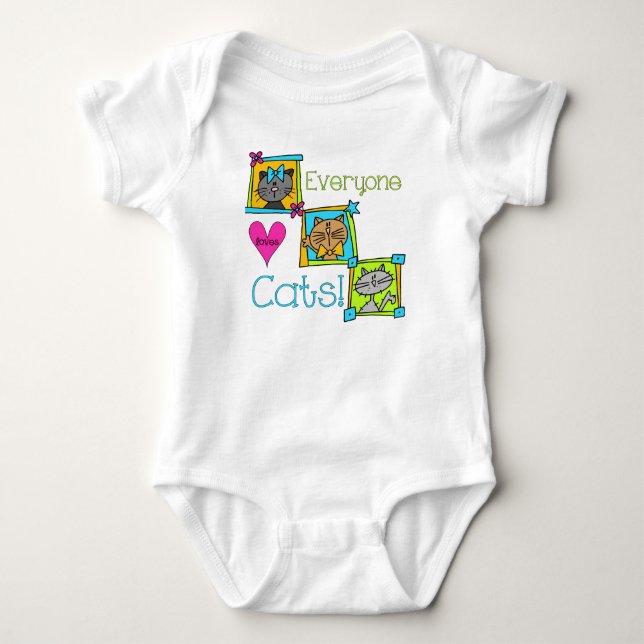 Everyone Loves Cats Baby Bodysuit (Front)