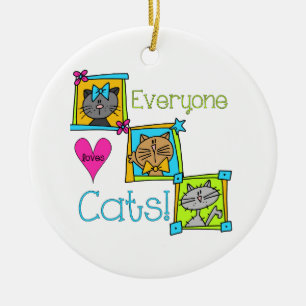 Everyone Loves Cats Ceramic Tree Decoration