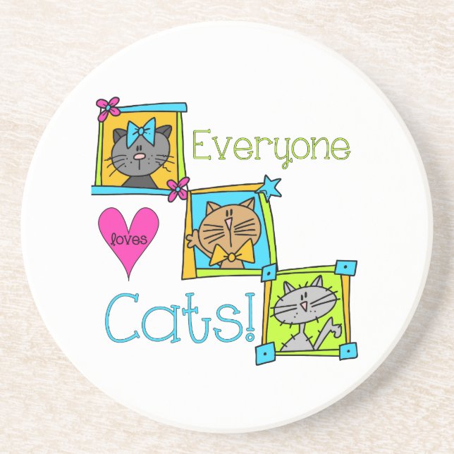 Everyone Loves Cats Coaster (Front)