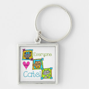 Everyone Loves Cats Key Ring