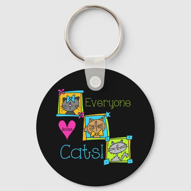 Everyone Loves Cats Key Ring (Front)