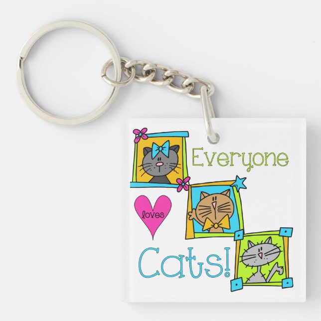 Everyone Loves Cats Key Ring (Front)
