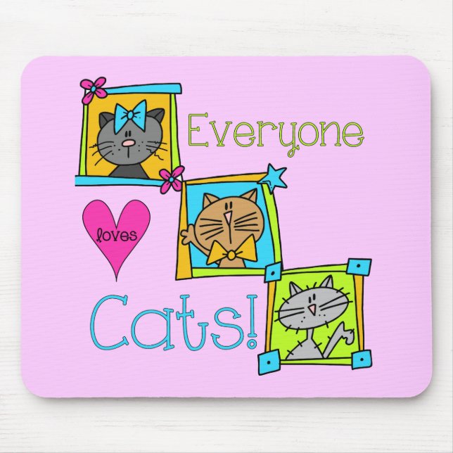 Everyone Loves Cats Mouse Mat (Front)