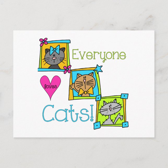 Everyone Loves Cats Postcard (Front)