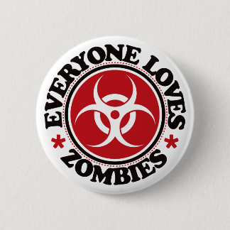 Everyone Loves Zombies - Red 6 Cm Round Badge