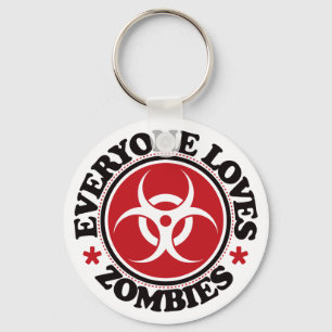 Everyone Loves Zombies - Red Key Ring