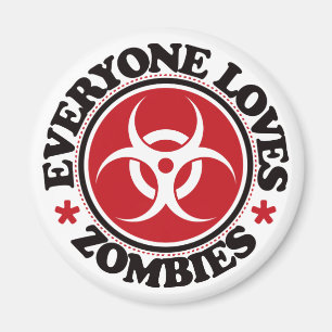 Everyone Loves Zombies - Red Magnet