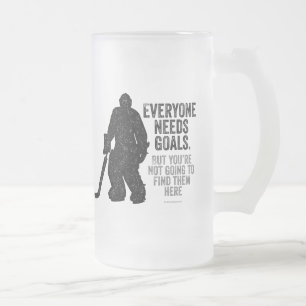 Everyone Needs Goals (Hockey) Frosted Glass Beer Mug