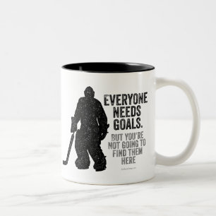 Everyone Needs Goals (Hockey) Two-Tone Coffee Mug