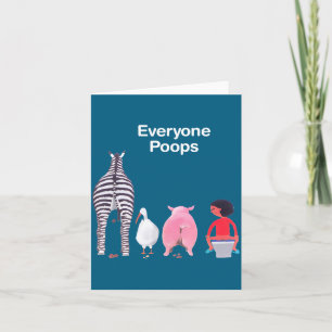 Everyone Ops Funny Zebra G Toilet Humor  Card