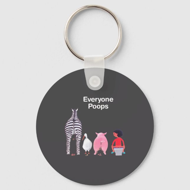 Everyone Ops Funny Zebra G Toilet Humor  Key Ring (Front)