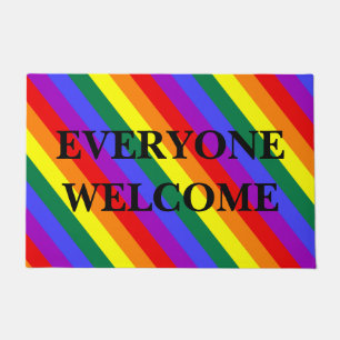  Everyone Welcome  LGBT Colours Doormat