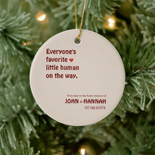 Everyone's favorite little human on baby shower  ceramic tree decoration