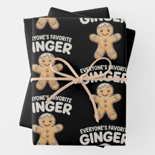 Everyone's Favourite Ginger Gingerbread Christmas Wrapping Paper Sheet