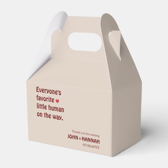 Everyone's favourite little human on baby shower  favour box (Front Side)