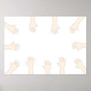 Everyone's hands, connecting hands. poster