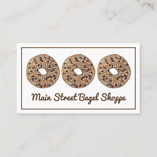 Everything Bagel Bread Bakery Baked By Pastry Business Card (Front)