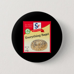 Everything Bagel Condiment Costume Holiday Spice C 6 Cm Round Badge