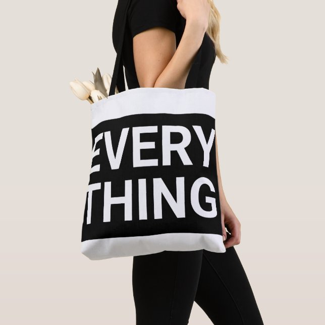 EVERYTHING Black & White  Tote Bag (Close Up)