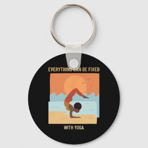 Everything Can Be Fixed With Yoga (yoga Graphic) Key Ring
