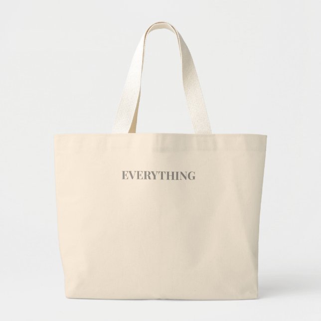 "Everything" Canvas Tote Bag – Minimalist Reusable (Front)