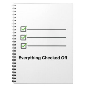 Everything Checked Off Minimalist Productivity Notebook