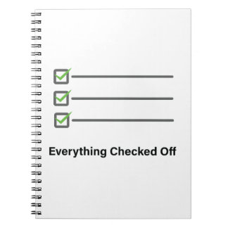 Everything Checked Off Minimalist Productivity Notebook
