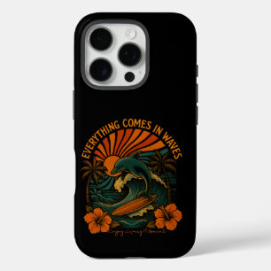 Everything Comes In Waves Retro iPhone 16 Pro Case