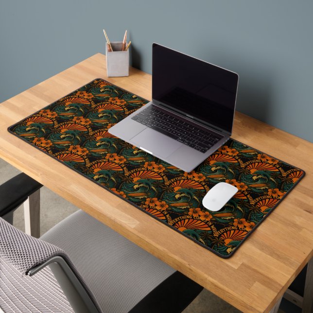 Everything Comes In Waves Retro Desk Mat (Office 2)