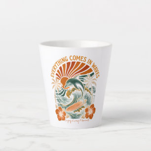 Everything Comes In Waves Retro Latte Mug