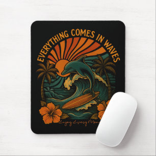 Everything Comes In Waves Retro Mouse Mat