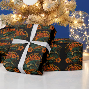 Everything Comes In Waves Retro Wrapping Paper