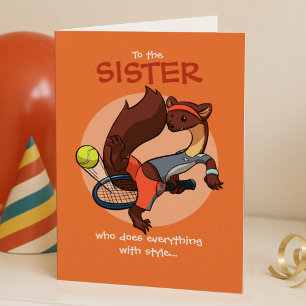 Everything Done with Style Tennis Marten Cartoon Card
