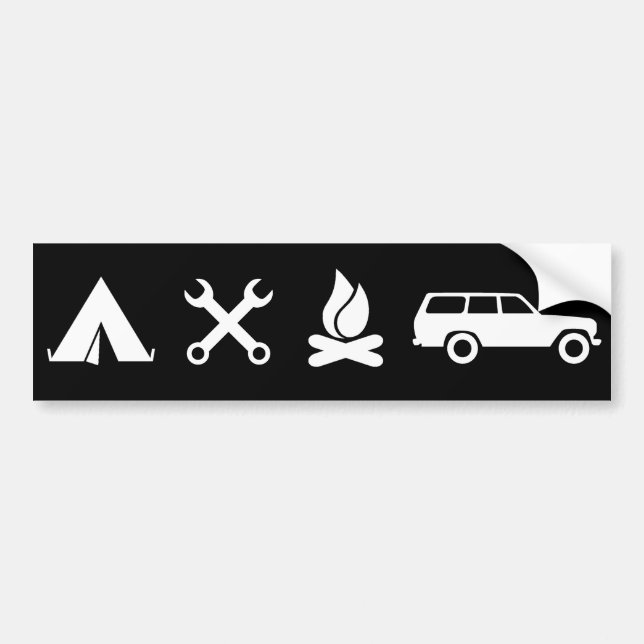 Everything FJ60 Icon Bumper Sticker - Black (Front)