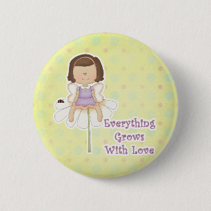 Everything Grows WIth Love Fairy 6 Cm Round Badge