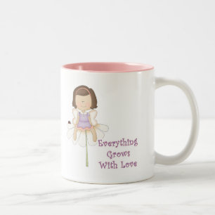 Everything Grows WIth Love Fairy Two-Tone Coffee Mug