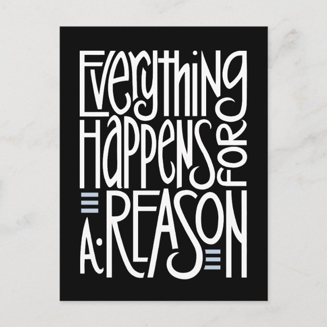 Everything Happens Black Postcard (Front)