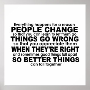 Everything Happens for a Reason Inspirational Poster