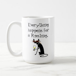 Everything Happens for a Riesling Wine Pun Coffee Mug