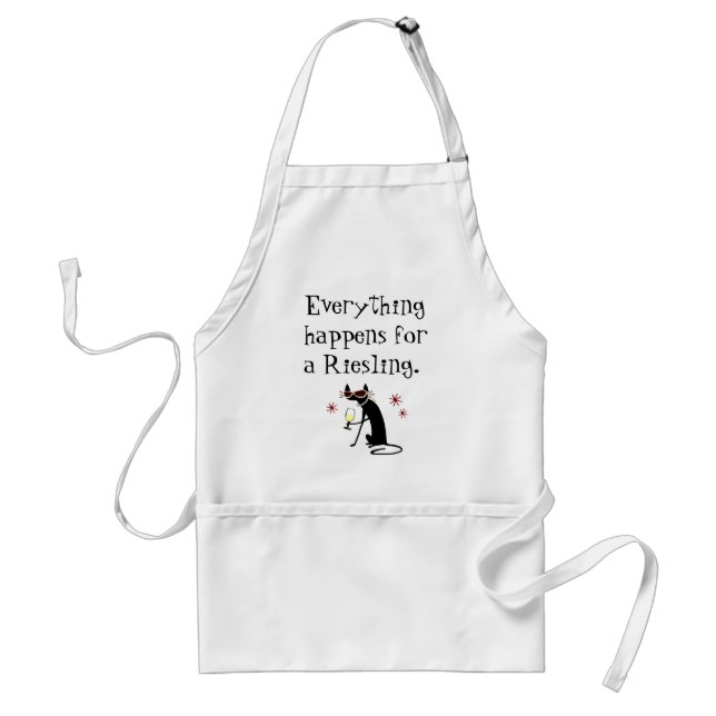 Everything Happens for a Riesling Wine Pun Standard Apron (Front)