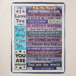Everything I Am U Helped Me To Be-Daughter To Mom  Sherpa Blanket