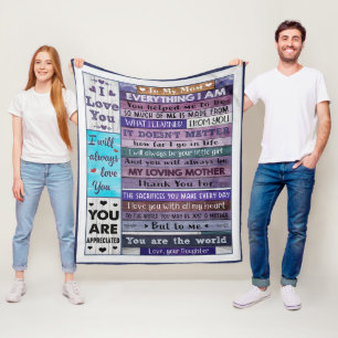 Everything I Am U Helped Me To Be-Daughter To Mum  Fleece Blanket