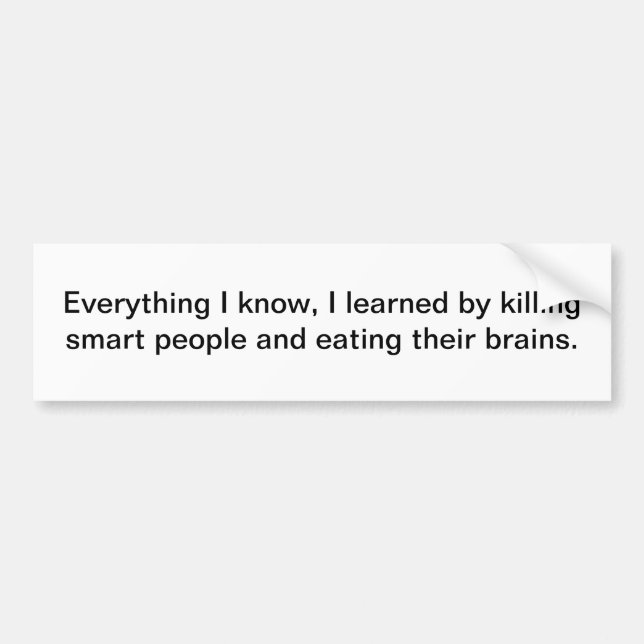 Everything I know I learned - bumper sticker (Front)