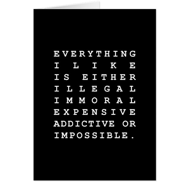 Everything I Like Card (Front)